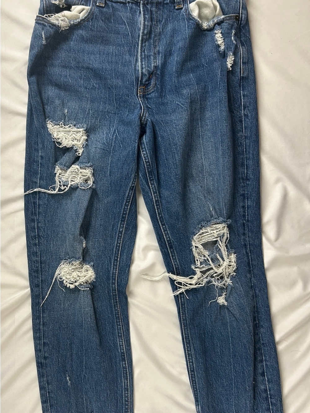Abercrombie Curve Love High Rise Mom Jeans 29 Distressed